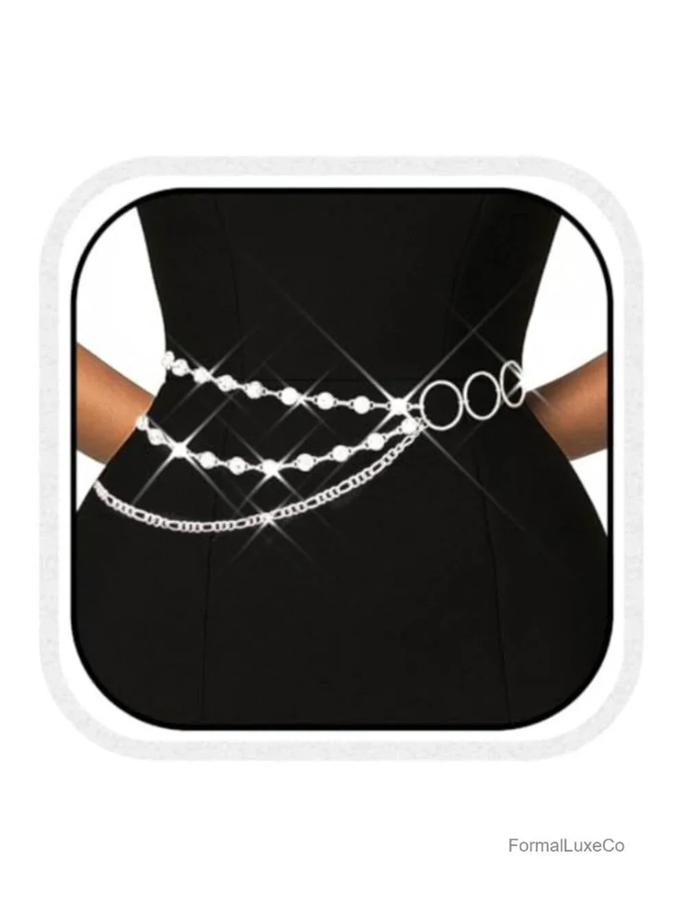 Rhinestone Waist Chain Layered Belly Body Jewelry